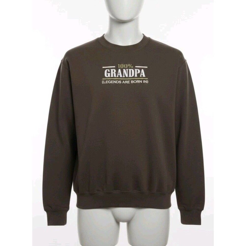 Vintage MC Sport 100% Grandpa The Man The Myth The Legend Sweatshirt XL Brown